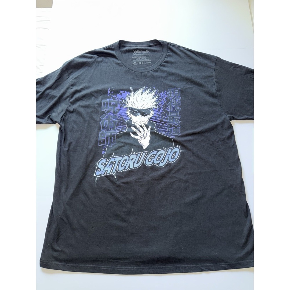 Jujutsu Kaisen Men T-Shirt 3XL Satoru Gojo Kanji Graphic Black 100% Cotton NEW